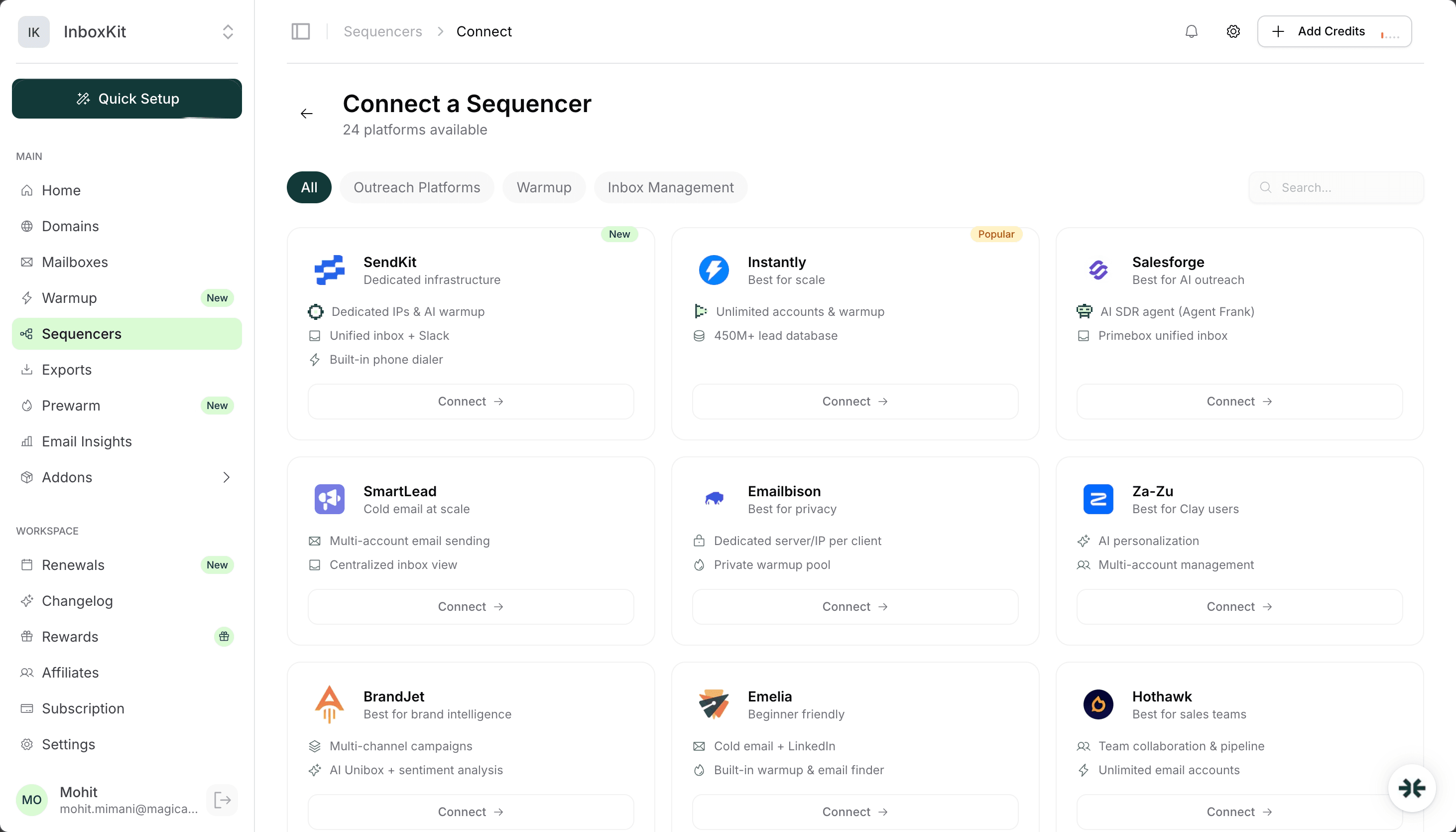 InboxKit connected sequencers for agency workflows